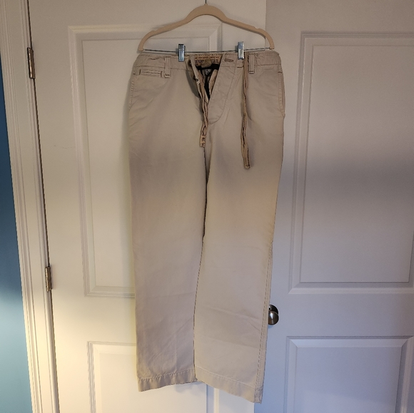 Vintage Mens Abercrombie Khakis, Size 30L, Cream/Light Tan - Picture 4 of 5